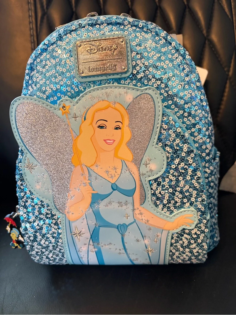 Loungefly Disney Pinocchio's Blue Fairy Sequin Light-Up Cosplay Mini Backpack